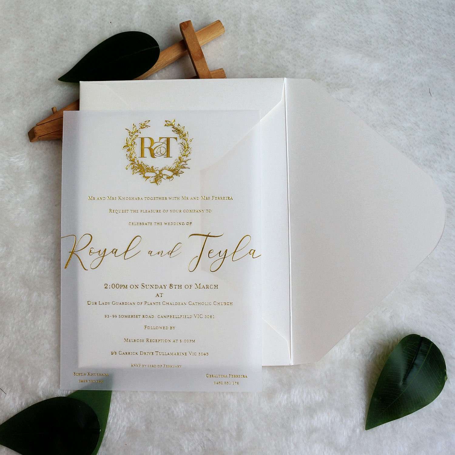 Vellum Paper Invitation Card Foiling Wedding Invitation Customized Wholesale